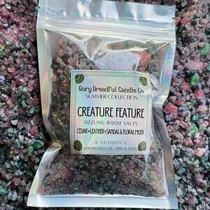 Creature Feature Sizzling Room Salt: Cedar Leather Sandal Floral Musk Scent